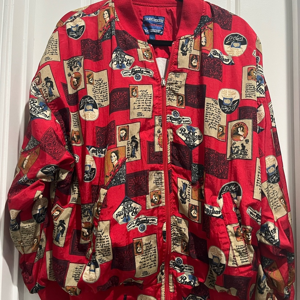 Vintage Red Graphic Bovattini sportswear Jacket